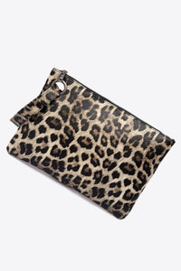 Leopard Print Eco Friendly Leather Wristlet