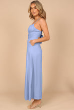 Load image into Gallery viewer, Jumpsuit | Sky Blue Spaghetti Straps Backless Knot Wide-Leg
