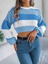 Load image into Gallery viewer, Color Block Hippie Cropped Sweater
