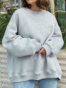 Oversize Round Neck Sweatshirt | Dropped Shoulder