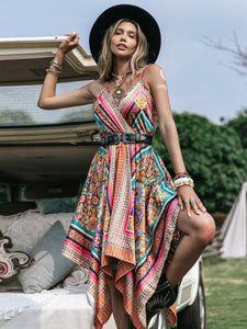 Bohemian Cami Dress | Printed Handkerchief Dress