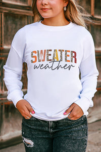 Sweatshirt | White Sweater Weather Vibrant Monogram