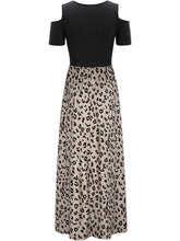 Load image into Gallery viewer, Cold Shoulder Dress | Leopard Round Neck Dress
