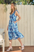 Load image into Gallery viewer, Floral Midi Dress |  Full Size Ruffled Sleeveless Dress
