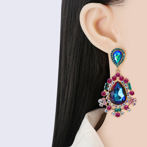 Teardrop Rhinestone Dangle Earrings