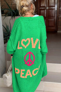 Peace & Love Colorful Cardigan -On Sale!!