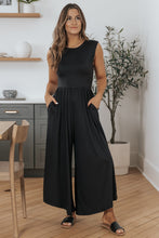 Load image into Gallery viewer, Black Open Back Wide Leg Jumpsuit | Bottoms/Jumpsuits &amp; Rompers
