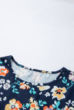 Load image into Gallery viewer, Blue Short Sleeve A-line Floral Dress | Dresses/Floral Dresses
