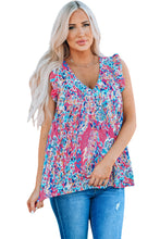 Load image into Gallery viewer, Boho Pattern Print Flounce V Neck Tank Top | Tops/Tank Tops
