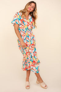 Tiered Dress with Pockets | Tropical Floral Tiered Dress