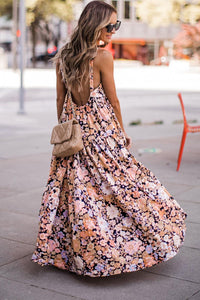 Multicolor Floral Print Scoop Back Maxi Sundress | Dresses/Maxi Dresses