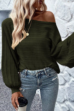 Load image into Gallery viewer, Jungle Green Lantern Sleeve Eyelets Textured Knit Sweater | Tops/Sweaters &amp; Cardigans
