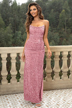 Load image into Gallery viewer, Formal Dress | Sequin Backless Split Maxi Dress
