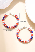 Load image into Gallery viewer, Fiery Red Patriotic Multicolored Bead Hoop Earrings | Accessories/Jewelry
