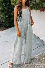 Load image into Gallery viewer, Gray Textured Wide Leg Overall with Pockets | Bottoms/Pants &amp; Culotte
