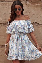 Load image into Gallery viewer, Off Shoulder Dress | Floral Ruffle Hem Dress
