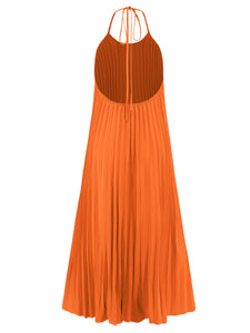 Womens Halter Neck Dress | Pleated Halter Neck Sleeveless Dress | Dresses/Maxi Dresses