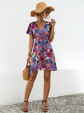 Load image into Gallery viewer, Mini Dress | Printed Surplice Tie Waist Dress
