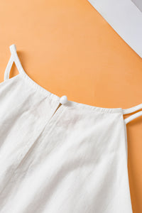 Tank Top | White Ricrac Stitching Halter Top