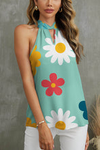 Load image into Gallery viewer, Womens Tank Top | Flower Grecian Neck Tank | Tops/Blouses &amp; Shirts

