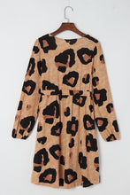 Load image into Gallery viewer, Mini Dress | Leopard Print Bubble Sleeve Loose Knit
