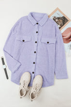 Load image into Gallery viewer, Shirt Jacket | Purple Plush Button Down Pocket
