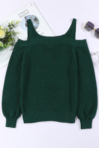 Green Dew Shoulder Juliette Knitted Sweater | Tops/Sweaters & Cardigans