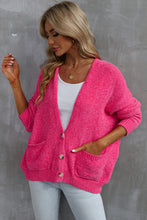 Load image into Gallery viewer, Rose Buttons Front Pocketed Sweater Cardigan | Tops/Sweaters &amp; Cardigans
