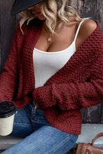 Load image into Gallery viewer, Fiery Red Popcorn Knit Open Front Cardigan
