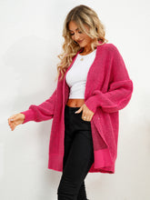 Load image into Gallery viewer, Pink Cardigan Sweater | Open Front Dropped Shoulder
