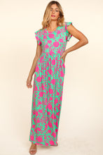 Load image into Gallery viewer, Maxi Dress | Ruffled Printed Cap Sleeves Dress
