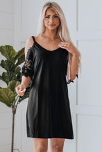 Load image into Gallery viewer, Black Cold Shoulder Mini Dress | Dresses/Mini Dresses
