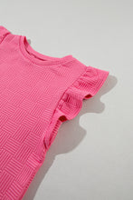 Load image into Gallery viewer, Drawstring Shorts Set | Pink Ruffled Sleeve Tee and Shorts
