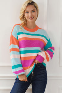 Striped Long Sleeve Knit Top