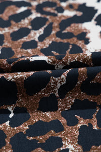 Black Leopard Puff Sleeve Buttons Front Shirt Dress | Dresses/Mini Dresses