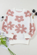 Load image into Gallery viewer, Flower Top | Round Neck Long Sleeve Knit Top
