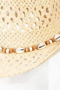 Shell Beaded String Straw Hat