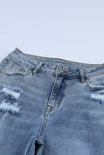 Load image into Gallery viewer, Sky Blue Destroyed Open Knee Wide Leg Jeans
