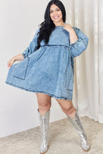 Load image into Gallery viewer, Denim Babydoll Dress | Oversized Mini Dress
