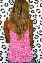 Load image into Gallery viewer, Pink Sequin Adjustable Straps Tank Top | Tops/Tank Tops
