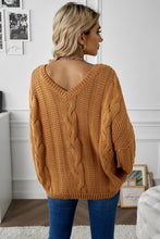 Load image into Gallery viewer, Cable Knit V-Neck Sweater
