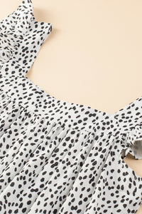 Mini Dress | Leopard Color-Block Flutter Sleeve Dress