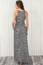 Load image into Gallery viewer, Gray Leopard Print Pocketed Sleeveless Maxi Dress
