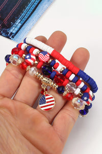 Flag Day Bracelet | Red Blue Beaded Multi-Layer Bracelet