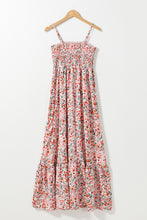 Load image into Gallery viewer, White Boho Floral Smocked Ruffled Maxi Dress | Dresses/Maxi Dresses
