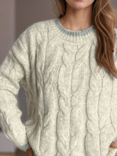 Load image into Gallery viewer, Cable Knit Round Neck Sweater
