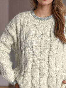 Cable Knit Round Neck Sweater