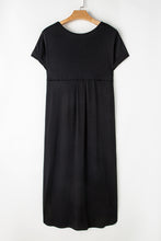 Load image into Gallery viewer, Maxi Dress | Slit Round Neck Short Sleeve Dress
