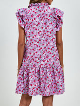 Load image into Gallery viewer, Womens Mini Dress | Tied Floral Cap Sleeve Mini Dress | Mini Dress
