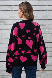 Angel Wings Heart Contrast Sweater